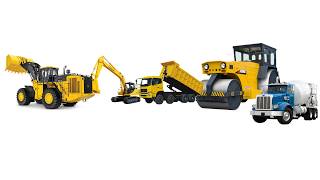 Finger Family Song - Excavator Loader Dump Truck Roadroller Cement Truck - LevianTV Toys