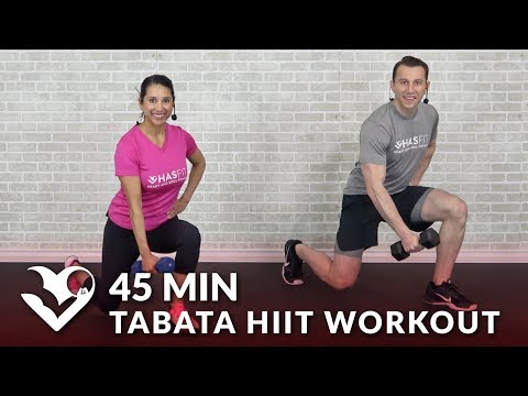 45 Min Tabata HIIT Workouts for Weight Loss & Strength - Full Body Workout at Home with Weights