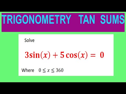 Trigonometric  equations      Solve    3sin⁡〖(x)+5 cos⁡(x) 〗= 0     Where    0≤x≤360