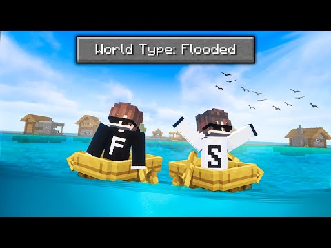 Surviving in a FLOODED Minecraft World!
