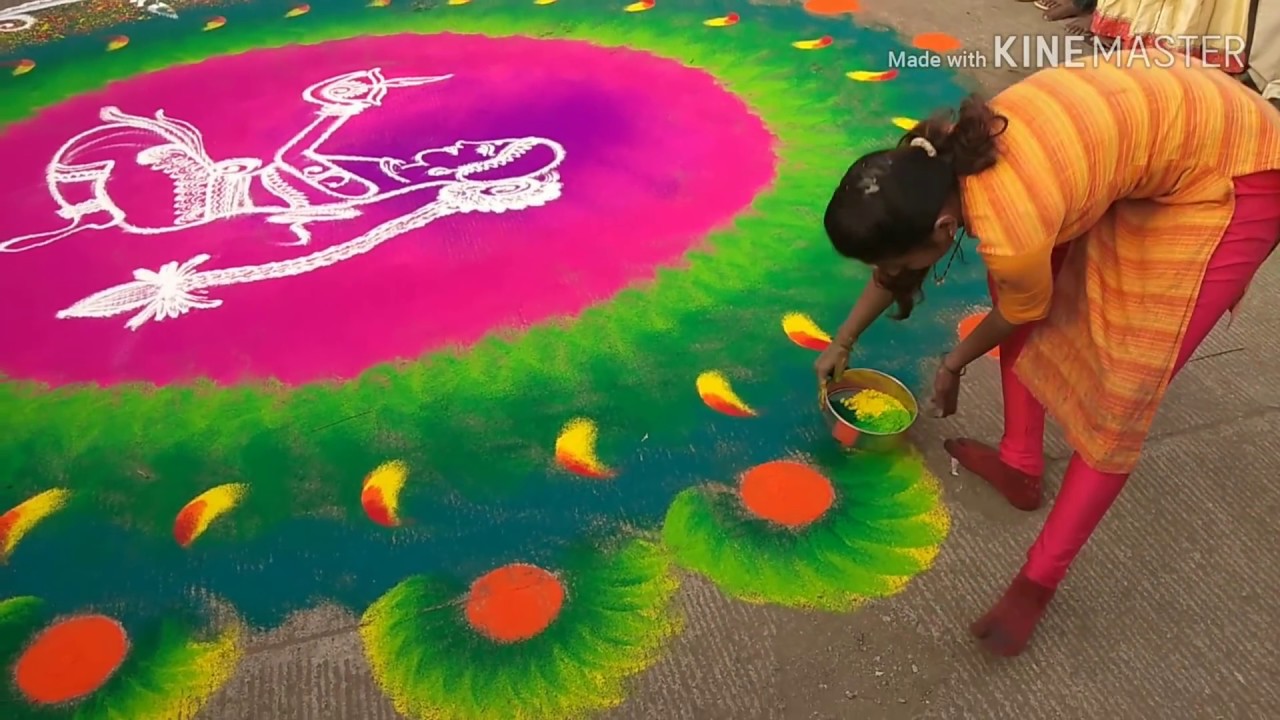 Large size womens day special rangoli design by rajashri junnarkar bhagawat