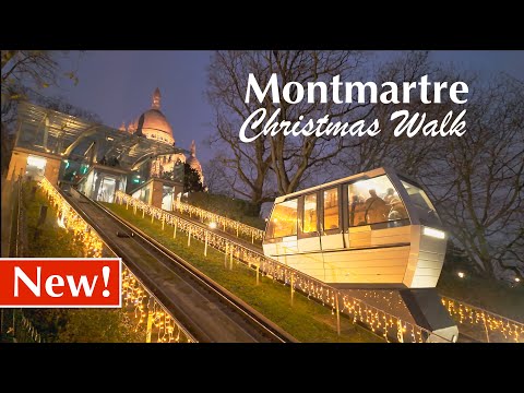 Paris, France 🇫🇷 🌟 - Christmas walk in Montmartre, Paris France - Paris 4K HDR