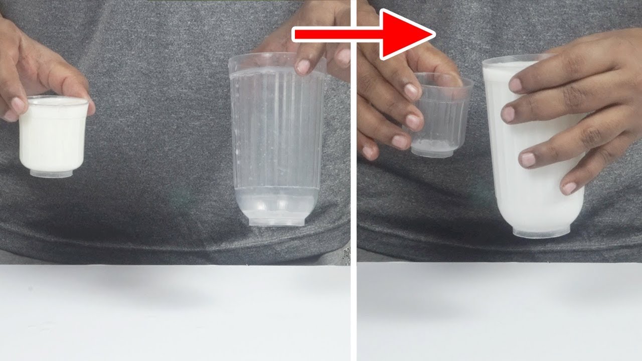 How to Fill 250 ml Milk in 50 ml Glass - Trick