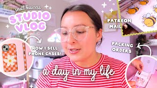 day in my life as a small business owner 🎀 📦 packing orders, patreon mail & how I sell phone cases!