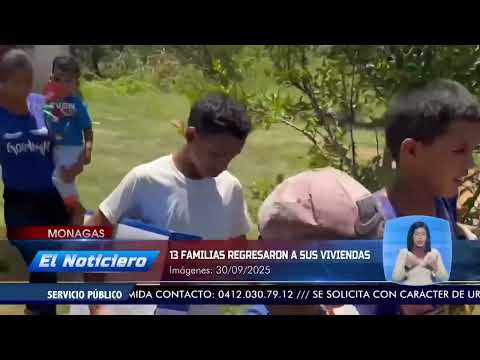 13 familias regresan a sus casas tras crecida del Orinoco en Monagas -El noticiero emisión meridiana