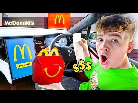 Letting My TESLA Choose What i EAT For 24 HOURS! (Food Challenge)