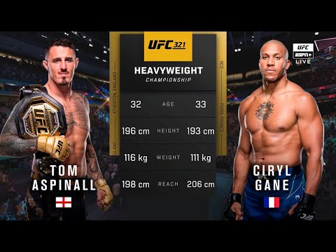 🔴 UFC 321: Tom Aspinall vs. Ciryl Gane | Kompletter Kampf & Highlights | Schwergewichts-Titelkampf