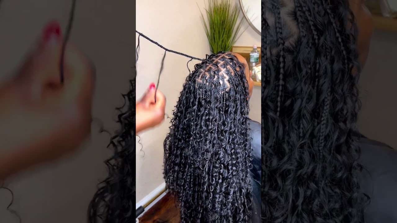 Bohemian Knotless Braids with Human Hair Curls