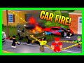 BABY ENDO LIGHTS CAR ON FIRE! *POLICE ARREST* ER:LC Roblox Roleplay Ft. Baby Endo, Uncle Jim & Bob