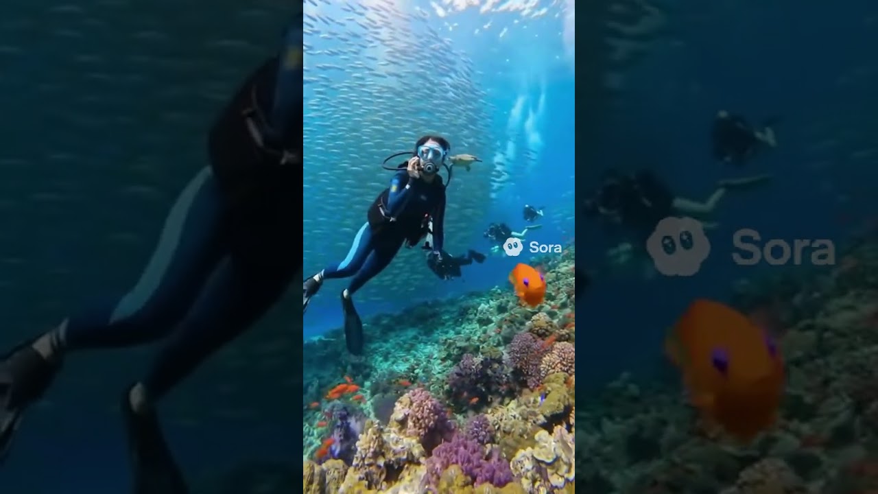 🐠 A SILVER Ocean! 🌊 Scuba Diver Surrounded by a MASSIVE School of Fish (Beautiful AI Video)
