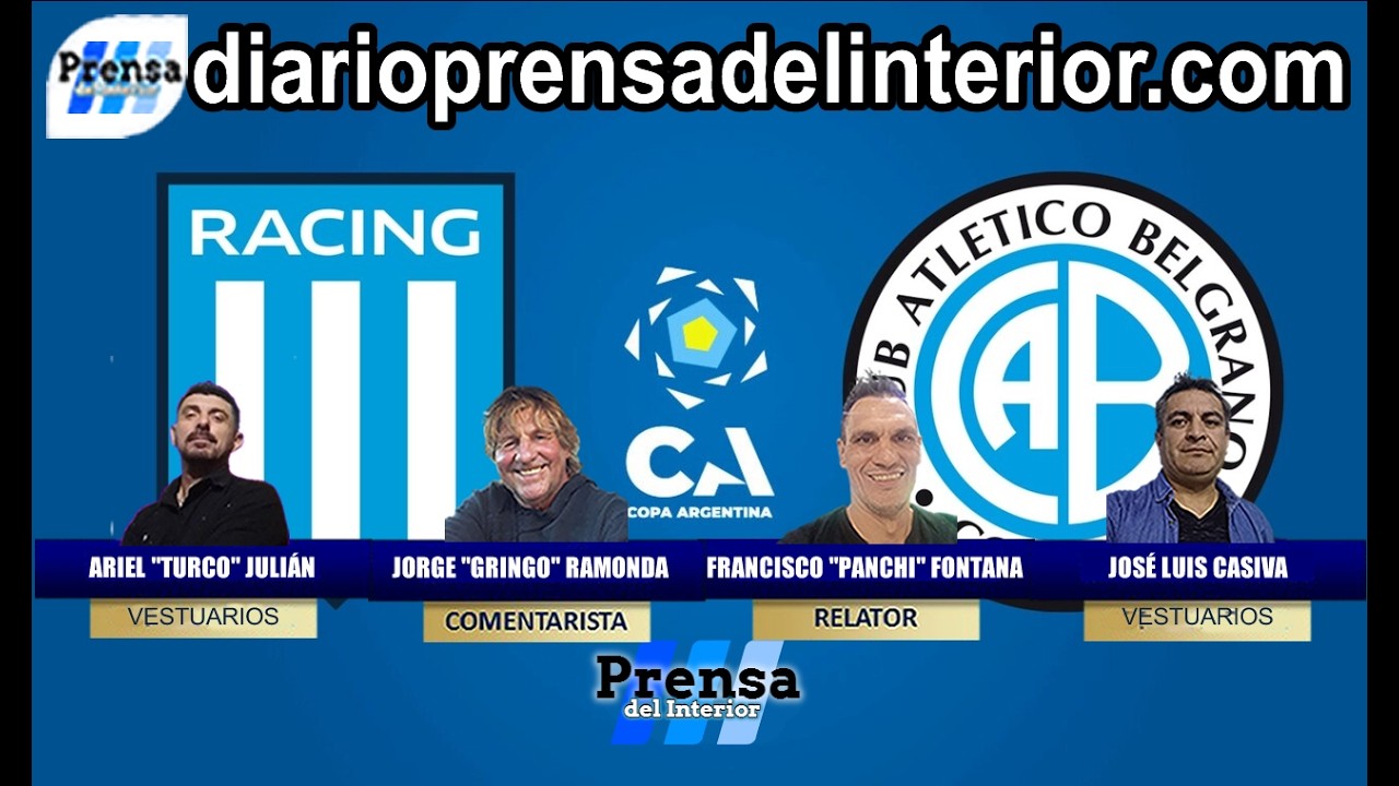 RACING vs BELGRANO EN VIVO | 8vos de Final Copa Argentina | Miércoles 19:15 hs.