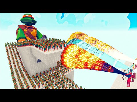 100x TMNT MICHELANGELO + 2x GIANT vs 3x EVERY GODS - Totally Accurate Battle Simulator TABS