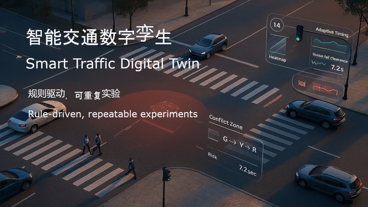 Smart Traffic Digital Twin:Real-time Traffic Simulation 智能交通数字孪生 交通仿真
