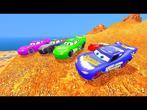 Every Lightning McQueen Cars Cliff Drop Testing Ep. 13 - GTA IV Showcase