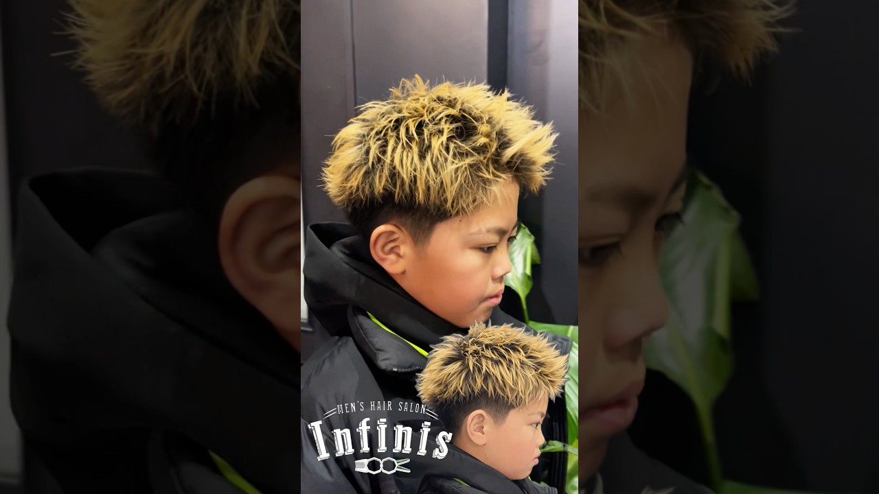 バチバチキッズカット　#スパイキーショート #メンズショート #短髪