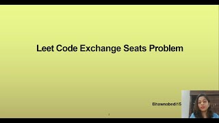 YouTube video 'Leet Code SQL problem 626  Exchange Seats'