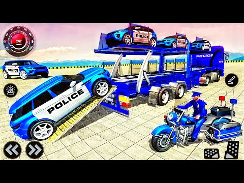 US Police Car Transporter Simulator - Police Trailer Truck Driver 3D - Best Android GamePlay #2