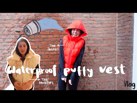 Experience how I made a waterproof puffy vest jacket to escape the rain | VLOG