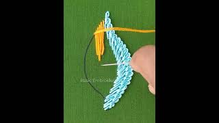 doodled Flower New Embroidery Trick !!! Double Chain Stitch Flower Hand Embroidery Sewing hack