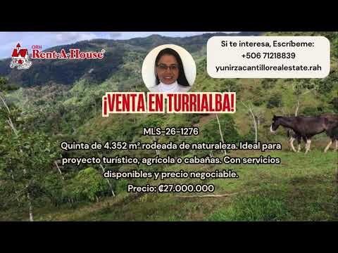Venta Turrialba Espectacular Quinta de 4,352 m² Rodeada de Naturaleza