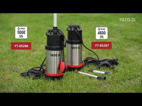 Насос для дождевой воды погружной YATO 550Вт 5000л/ч макс.высота 25м макс.глубина 7м - фото 1 - id-p2330235070