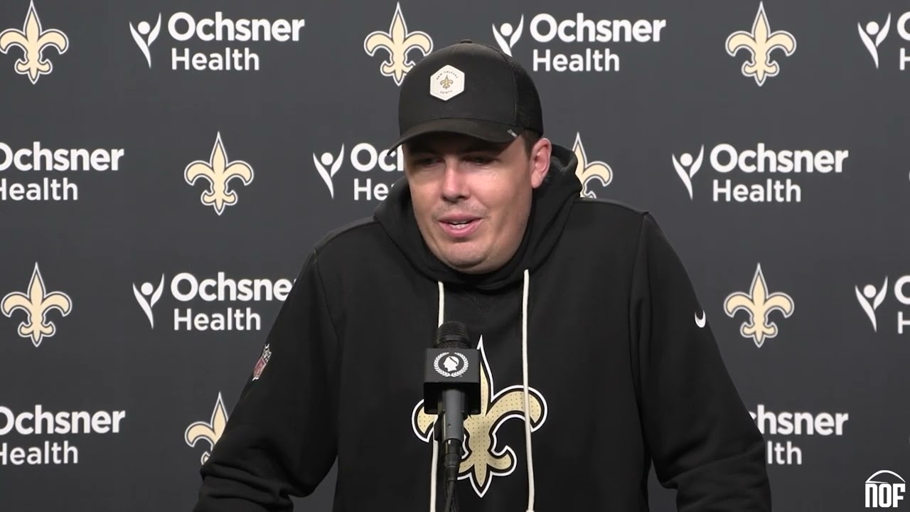 Saints HC Kellen Moore on Tyler Shough's development and accountability, building momentum, Falcons