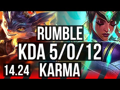 RUMBLE vs KARMA (TOP) | 72% winrate | NA Master | 14.24