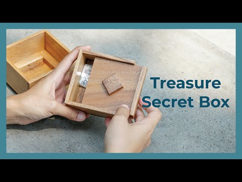 Wooden Treasure Secret Box Puzzle with Lock Hidden Compartment Brain Teasers Puzzles for Adults