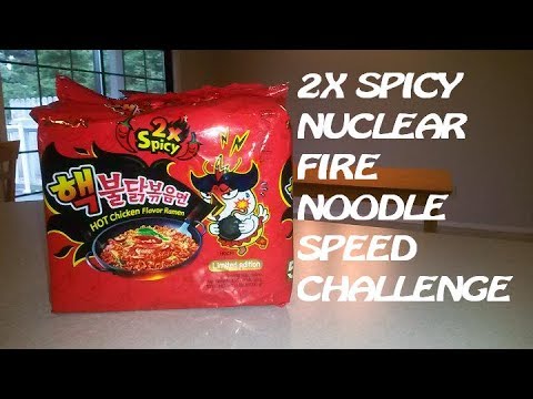 Nuclear 2x Spicy Fire Noodle Speed Eating Challenge