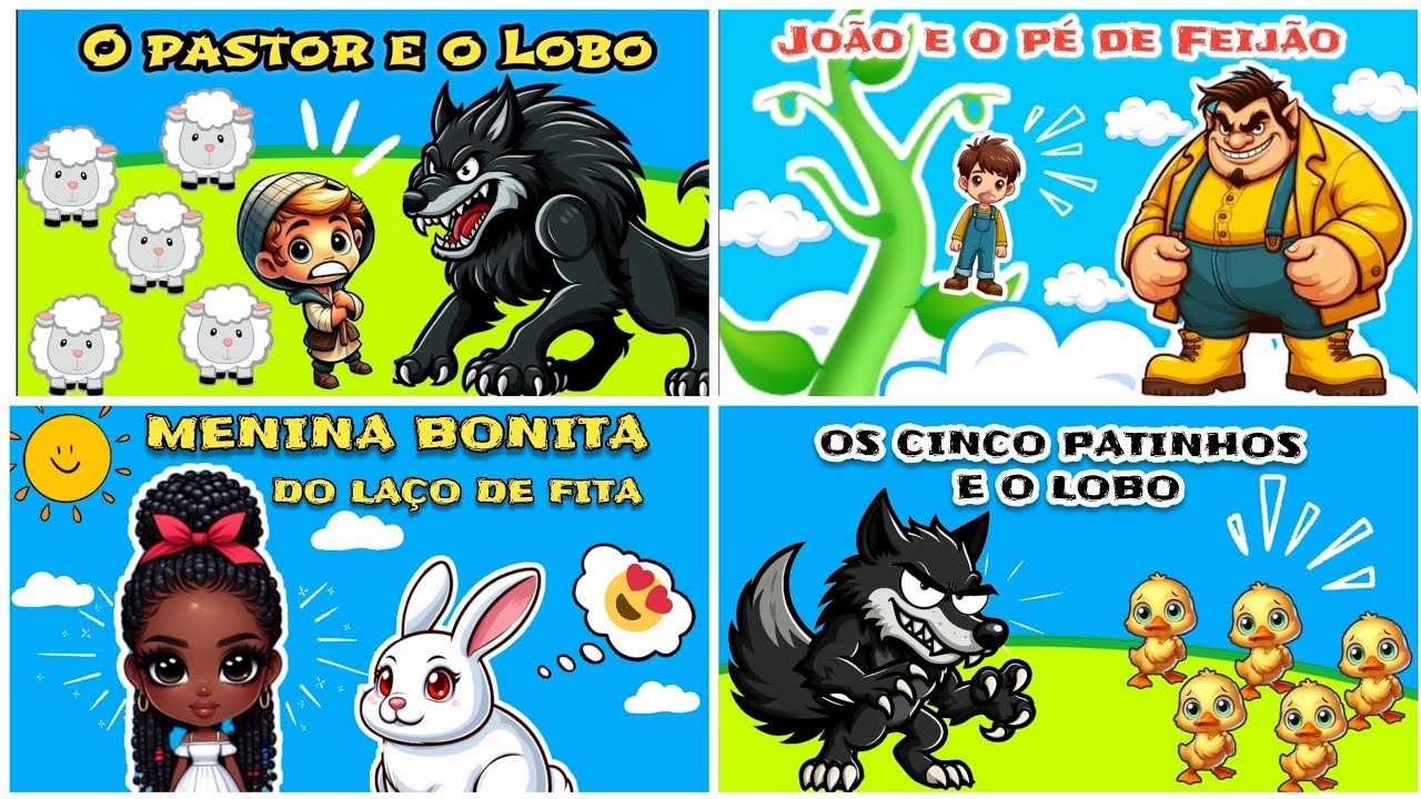 O Pastor e o Lobo - João e o pé de feijão - e outras Histórias - Contos Para Crianças