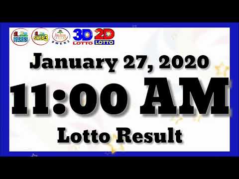 Lotto Result Today 11 AM January 27, 2020 Monday STL, Swertres, 3D, Ez2, 2D