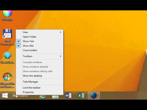 Enable the Quick Launch toolbar in Windows 8.1