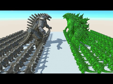 DEATH CLIMB MECHA GODZILLA VS GREEN GODZILLA - Animal Revolt Battle Simulator