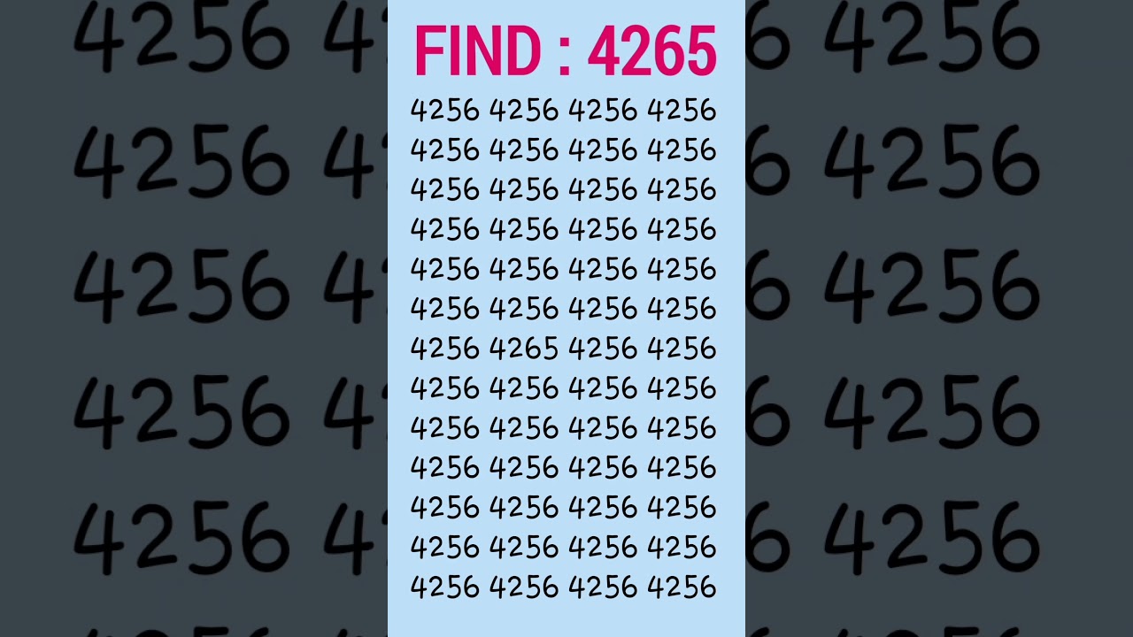 Test your visual accuracy by spotting 4265 in 5 seconds #iq  #shorts #trending