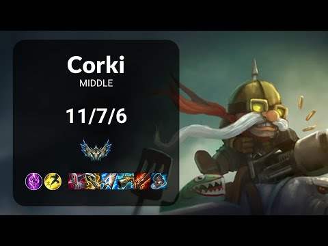 Corki vs Xerath MIDDLE - KR CHALLENGER Patch 14.22