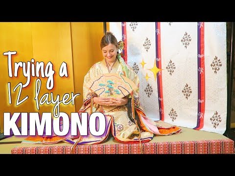派手な十二単を着てみた ? (Trying on a Fancy 12 Layer Japanese Kimono ?)