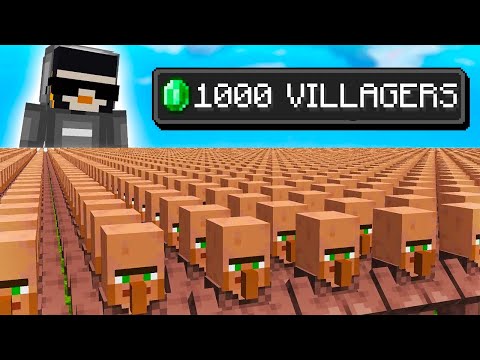 Insane 1000 Villager ARMY in Minecraft!