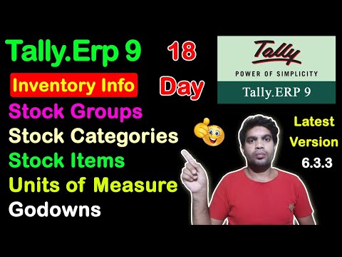 Tally Erp 9 Inventory Info Stock Groups Stock Categories Stock Items Unit of Measure Godowns
