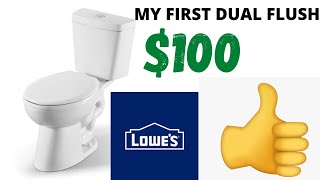 Project Source Pro-Flush White Dual Flush Elongated Chair Height 2-Piece WaterSense Toilet review!!!