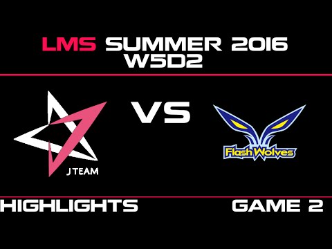 JT vs FW Game 2 Highlights LMS Summer 2016 W5D2 J Team vs Flash Wolves   FW vs JT    LMS LOL