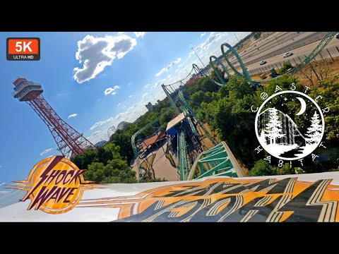 Shockwave Front Seat 5K 60FPS POV UHD | Double Looping Schwarzkopf | Six Flags Over Texas, Arlington