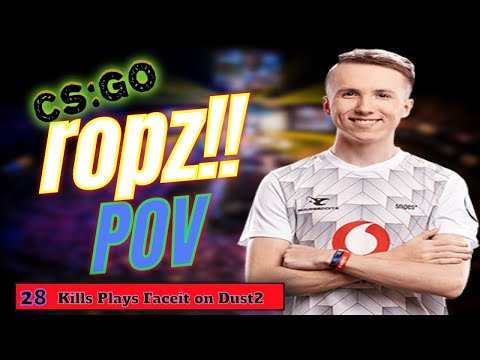CS:GO POV 👀 ropz plays FACEIT 😎 28-9 kills Dust2