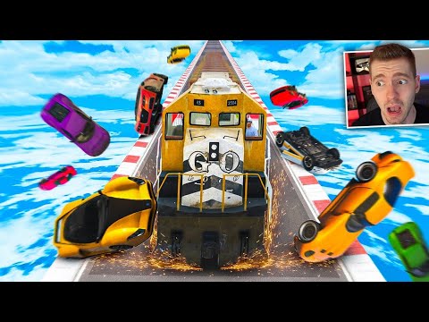 GTA V Online: CORRIDA VAI E VOLTA com o TREM vs CARROS! (INÉDITO)