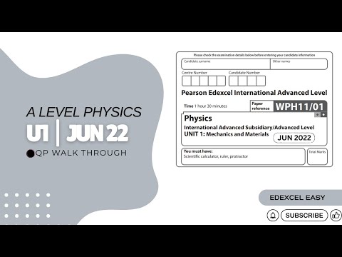 A-Level Physics: Unit 1 (U1) - JUN 2022 Exam Walkthrough