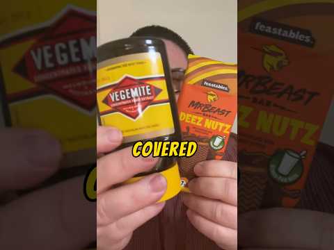 MR BEAST COVERED IN VEGEMITE #shorts #feastables #vegemite #reaction @MrBeast #challenge #asmr