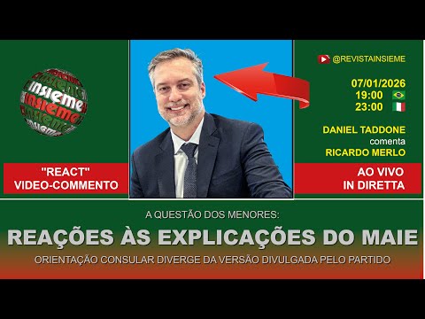 INSIEME AO VIVO | Vídeo-Comentário (React): Taddone comenta declarações de Merlo