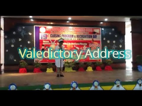 Holy Angels Montessori and Learning Center  Valedictory Address 2015: Mark Louis P. G.