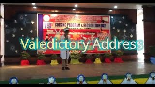 Holy Angels Montessori and Learning Center  Valedictory Address 2015: Mark Louis P. G.
