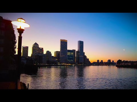 [4K] London Walk | Limehouse Marina to Canary Wharf | Sunrise