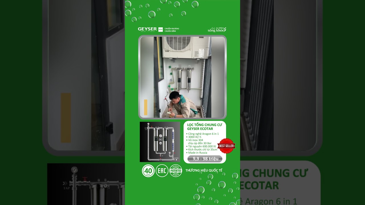 Cảnh báo: Lọc tổng chung cư không chịu áp lớn dễ vỡ nổ – Geyser Ecotar là giải pháp an toàn!